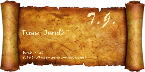 Tuss Jenő névjegykártya